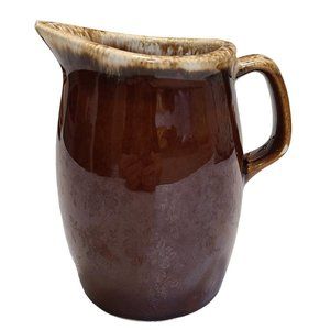 Hull Pottery Creamer Pitcher Brown Drip Glaze Oven Proof USA